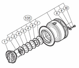 ●シマノ　13バイオマスターSW 5000XG(031594)用 純正標準スプール (パーツ品番10HRZ)　【キャンセル及び返品不可商品】 