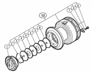 ●シマノ　13バイオマスターSW 8000HG(031617)用 純正標準スプール (パーツ品番10HS0)　【キャンセル及び返品不可商品】 