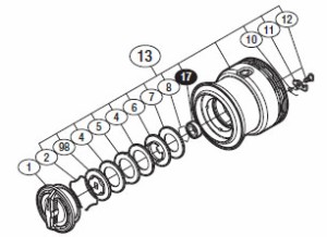 ●シマノ　12セフィアCI4＋ C3000S(029652)用 純正標準スプール (パーツ品番13C8P)　【キャンセル及び返品不可商品】 