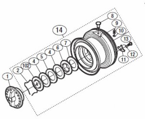 ●シマノ　13AR-CエアロCI4+4000(031280)用 純正標準スプール (パーツ品番10HR4)　【キャンセル及び返品不可商品】 