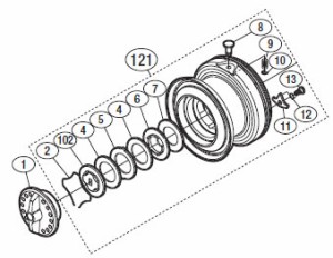 ●シマノ　13AR-CエアロCI4+4000XG(031297)用 純正標準スプール (パーツ品番10HR5)　【キャンセル及び返品不可商品】 