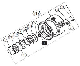 ●シマノ　15 ツインパワー 3000HGM (034045)用 純正標準スプール (パーツ品番13CBE)　【キャンセル及び返品不可商品】 