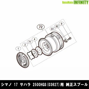 ●シマノ　17 サハラ 2500HGS (036278)用 純正標準スプール (パーツ品番101XG)　【キャンセル及び返品不可商品】 