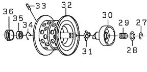 ●ダイワ　T3 AIR6.8L-TW(4960652883993)用 純正標準スプール (部品コード129539)　【キャンセル及び返品不可商品】