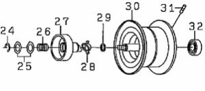 ●ダイワ　T3 SV6.3R-TW(4960652915366)用 純正標準スプール (部品コード129553)　【キャンセル及び返品不可商品】