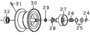 ●ダイワ　T3 SV6.3L-TW(4960652915373)用 純正標準スプール (部品コード129553)　【キャンセル及び返品不可商品】