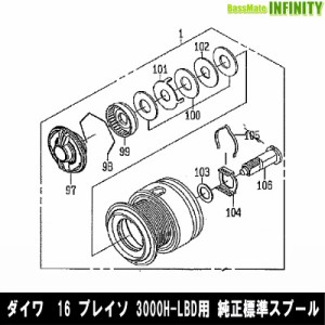 ●ダイワ　16 プレイソ 3000H-LBD(4960652085762)用 純正標準スプール (部品コード128A63)　【キャンセル及び返品不可商品】