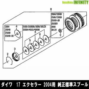 ●ダイワ　17 エクセラー 2004(4960652088114)用 純正標準スプール (部品コード128A88)　【キャンセル及び返品不可商品】