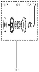 ●アブガルシア　Revo（レボ） POWER CRANK 5(右)(1286229)用 純正標準スプール (パーツID1302678)　【キャンセル及び返品不可商品】