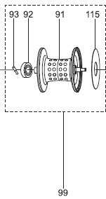 ●アブガルシア　Revo（レボ） POWER CRANK 6-L(左)(1285258)用 純正標準スプール (パーツID1302678)　【キャンセル及び返品不可商品】