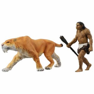 アニア AL-10 サーベルタイガー(ネアンデルタール人付き) 【原始人 ラージサイズ 動物 どうぶつフィギュア 人形 タカラトミー】