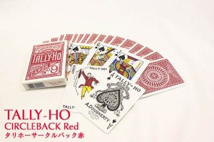 トランプカード タリホー サークルバック ポーカーサイズ (赤/レッド) 【TALLY-HO 手品マジック用品 USプレイングカード社製】