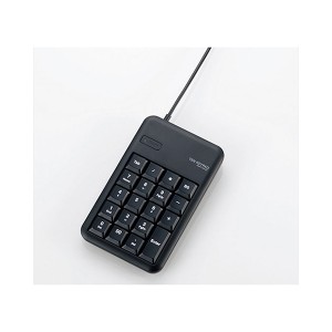 ELECOM TK-TCM014BK ブラック [有線テンキーボード Sサイズ メンブレン 高耐久 USBハブ付]