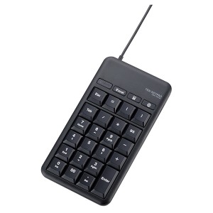 ELECOM TK-TCM015BK ブラック [ホットキー付きUSBテンキーパッド Lサイズ USBハブ付(2ポート)]