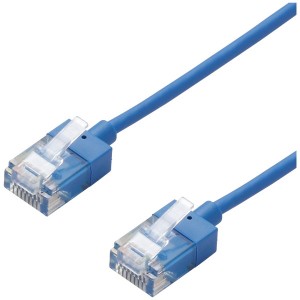 ELECOM LD-GPASS/BU3 LANケーブル CAT6A スーパースリム 3m ブルー