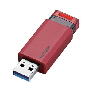 ELECOM MF-PKU3016GRD USBメモリー USB3.1(Gen1)対応 ノック式 オートリターン機能付 16GB レッド