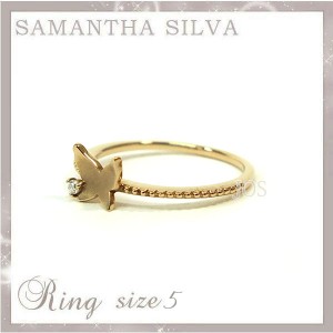 【セール】サマンサタバサ アクセサリー Samantha Silva サマンサシルバ K18wpg dia バタフライダイア ５号 アクセサリー 指輪　リング