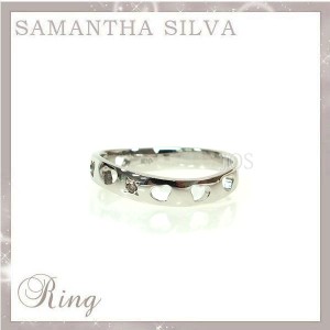 サマンサタバサ アクセサリー Samantha Silva サマンサシルバ K10 WG dia ホワイトゴールド ハート ダイヤ リング ７号 指輪