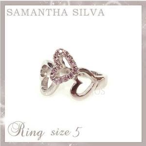 サマンサタバサ アクセサリー Samantha Silva サマンサシルバ ＳＶ CZ ハートダイヤリング ５号 ピンク 指輪　リング