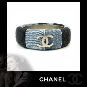 シャネル CHANEL デニム＆メタル ＣＣマーク バングル