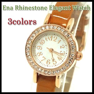 時計 腕時計 レディース メンズ Ena Rhinestone Elegant Watch エナ ラインストーン エレガント ウォッチ 送料無料 全３色