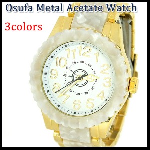 時計 腕時計 レディース メンズ Osufa Metal Anaseto Watch オスファ メタル・アセテート ウォッチ 全３色 送料無料