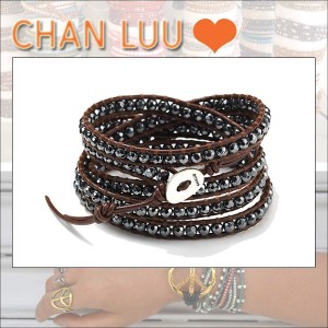 チャンルー(CHAN LUU) 正規 ユニセックス レザー ブレスレット Chan Luu Hematite Wrap Bracelet ブレスレット ヘマタイト 2013