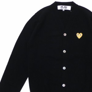 新品 プレイ コムデギャルソン PLAY COMME des GARCONS MENSGOLD HEART WOOL CARDIGAN BLACK  231000369041 TOPS