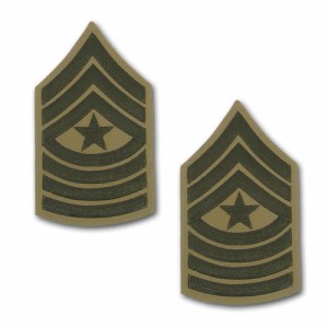 アメリカ海兵隊 階級章 袖章 最上級曹長［管理職］(E-9) グリーン/カーキ | サービスドレス用(刺繍)