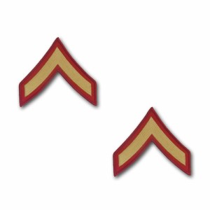 アメリカ海兵隊 階級章 袖章 一等兵(E-2) ゴールド/レッド | サービスドレス用(刺繍)