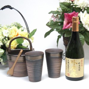 豪華酒器セット陶芸作家　安藤嘉規作（恒松酒造　黄麹吟醸酵母仕込　無濾過球磨焼酎　球磨拳　720ml[鹿児島県]）焼酎ギフト 