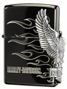 送料無料   ZIPPO ハーレーダビットソンジッポー /サイドメタル ブラックxシルバー