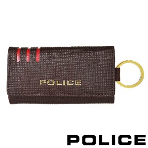 POLICE ポリス キーケース LINEA ダークブラウン 牛革 PA-59500-29