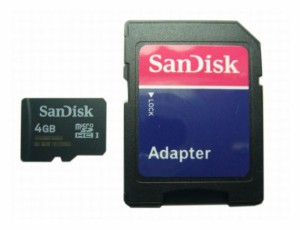 ■ SDアダプタ付 microSDHC4GB Class4 UHS-1規格にも対応【ネコポス送料無料】