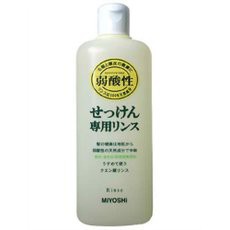 無添加 せっけん専用リンス(350mL) ミヨシ石鹸　無添加せっけん専用リンス 弱酸性のクエン酸リンス 無添加せっけんシャンプー