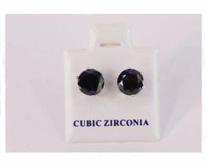 ジルコニア ピアス メンズ 【CUBIC ZIRﾌﾞﾗｯ7MM】