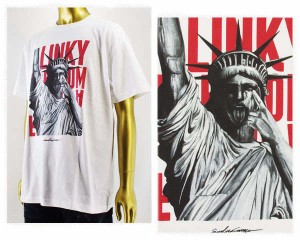 リンキー グラフィックデザイナー『左右田 薫』KAORU SAUDA ストリートブランド Tシャツ メンズ LINKY 【16LK-S33FREEDOM】
