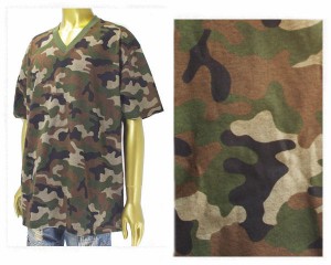 プロクラブ US LAストリート MADE IN USA カモ ウッドランド Vネック Tシャツ メンズ PRO CLUB 【2140 WOOD CAMO】