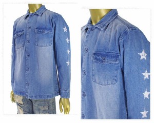 カイルアベイ DENIM MILITARY SHIRTS 袖にスタープリント ミリタリーシャツ メンズ KAILUA BAY 【7764000 64 スター】