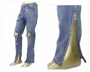 クリスプデニム USAブランド クラッシュ ダメージ ブロークン ブリーチ ZIP 裾ジップ デニムパンツ メンズ CRYSP DENIM 【CRYSP-PAC4 ZIP