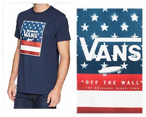 バンズ DRESS BLUES-AMERICAN FLAG 星条旗 USAフラッグ Tシャツ メンズ VANS 【VN0A312SRKL USA】