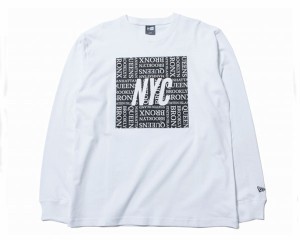 ニューエラ NYC CITY WARD 地下鉄の駅名ポスターをモチーフ NY行政区5 BOROUGHSの地名をデザイン Tシャツ L/S メンズ NEWERA 【11783070 