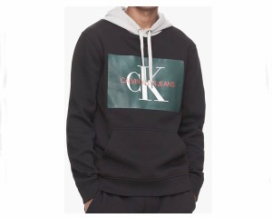 カルバンクライン Monogram Logo Hoodie Created 切替し2TONE スウェット プルパーカー メンズ CALVIN KLEIN 【LOGO HOODIE】