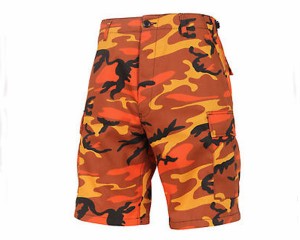 ロスコ CAMO BDU SHORT SAVAGE ORANGE CAMO サベージ オレンジ カモ 迷彩 カーゴパンツ ショーツ メンズ ROTHCO 【65004 ORカモ BDU】