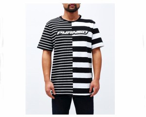 ブラックピラミッド Chris Brown(クリスブラウン)プロデュース Odd Even Stripe Shirt Tシャツ メンズ BLACK PYRAMID 【Y1161861 イーフ