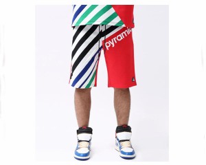 ブラックピラミッド Chris Brown(クリスブラウン)プロデュース Multi Stripe Short ショートパンツ メンズ BLACK PYRAMID 【Y3161894 ス