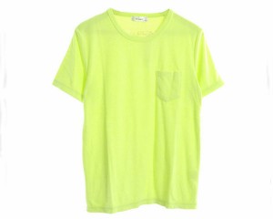 ブルーギル トレンドの蛍光色 ネオンカラー ネオンイエロー パイル ポケ付 クルー Tシャツ メンズ BLUEGILL 【142-0017ネオンイエロー】