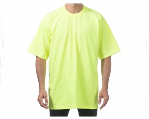 プロクラブ SAFETY GREEN ビックサイズ対応 無地 LAストリート MADE IN USA ヘビーウェイト Tシャツ メンズ PRO CLUB 【HEAVY W 101 SAF