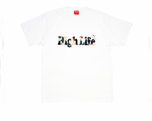 ハイライフ Camo Main Logo Tee - White×Green - Tシャツ メンズ HIGH LIFE 【M-SS19 TE19 GR】