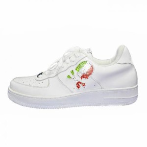 AinSophAur(アインソフオウル)Ain Force1 Lowcut Swarovski Sneaker/WHT×ITALIAN スワロフスキースニーカー【送料無料】